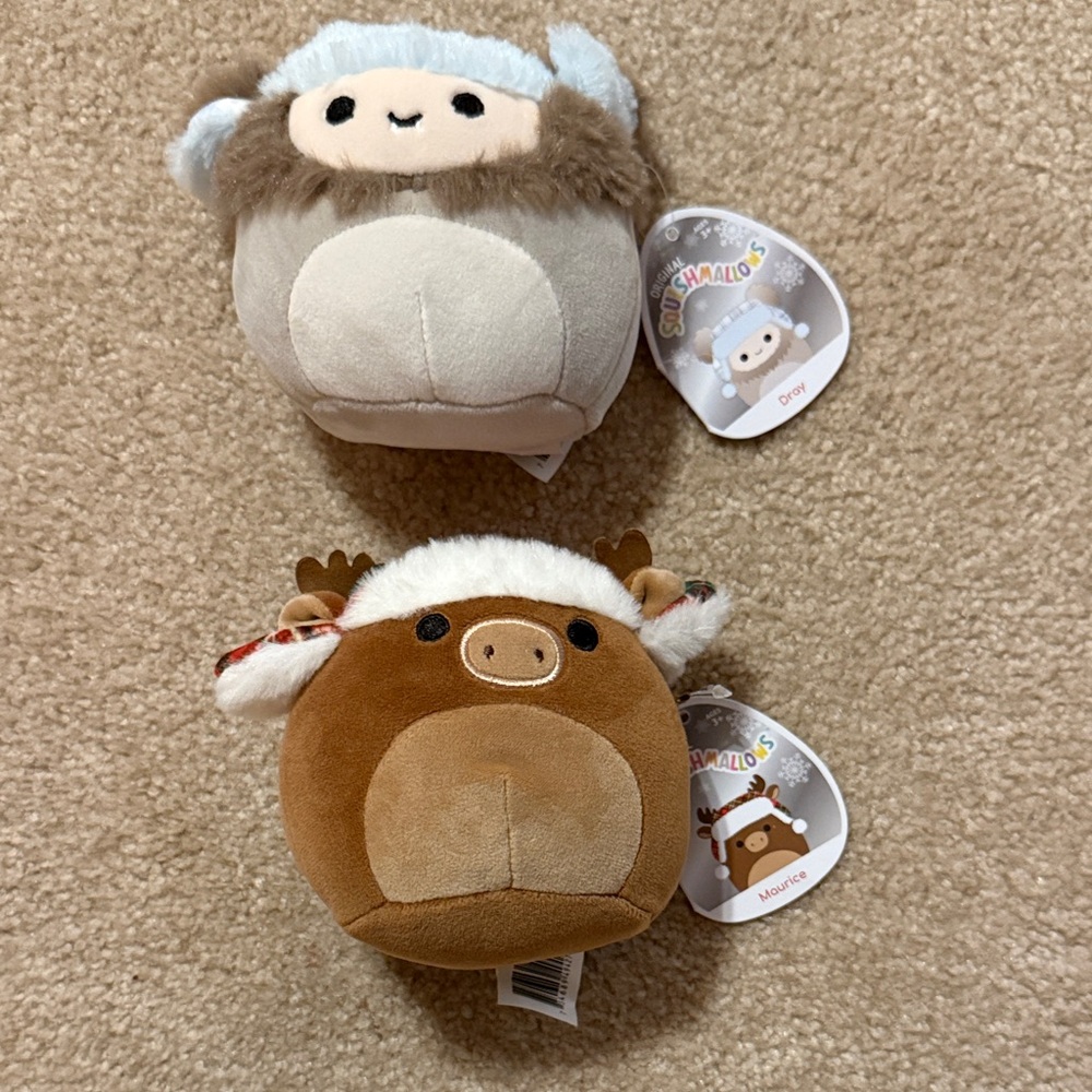 Squishmallows Brown and Cream Plush Duo